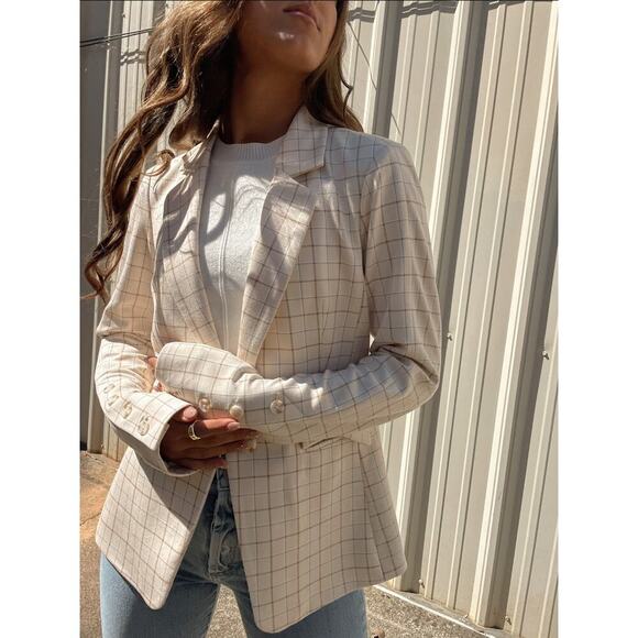 Ecru Women's Murray Blazer Windowpane plaid
